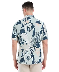 Cubavera Men's Tropical Print Short Sleeve Button Down Shirt