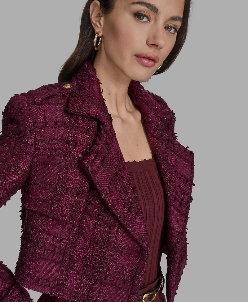 Bcbg Women's Cropped Tweed Trench Jacket