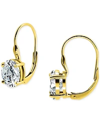 Giani Bernini Cubic Zirconia Oval Leverback Drop Earrings in 18k Gold-Plated Sterling Silver, Macy's Exclusive