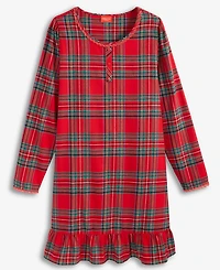 Holiday Lane's Women's Brinkley Plaid Flannel Sleep Dress Matching Family Pajamas, Created for Macy's