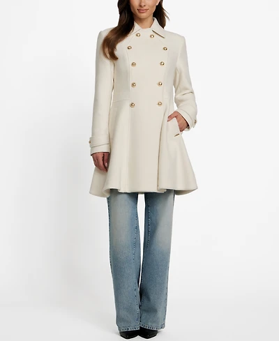 Guess Women's Double-Breasted Skirted Coat