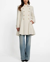 Guess Women's Double-Breasted Skirted Coat
