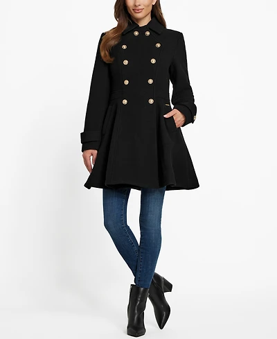 Guess Women's Double-Breasted Skirted Coat
