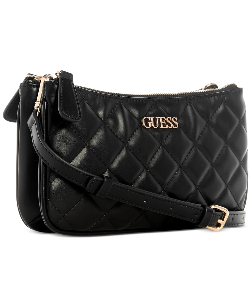 Guess Tinsley Quilted Three Compartment Crossbody