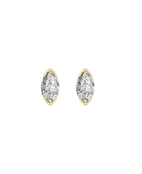 Extra Mini 14k Gold Plated Marquise Stud Earrings