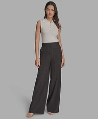 Bcbg Women's Plaid Wide-Leg Trousers