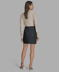 Bcbg Women's Denim Waist-Tab Mini Skirt