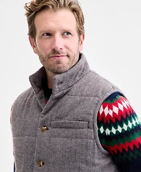 Club Room Men's Tweed Herringbone Button-Front Padded Vest, Macy's Exclusive