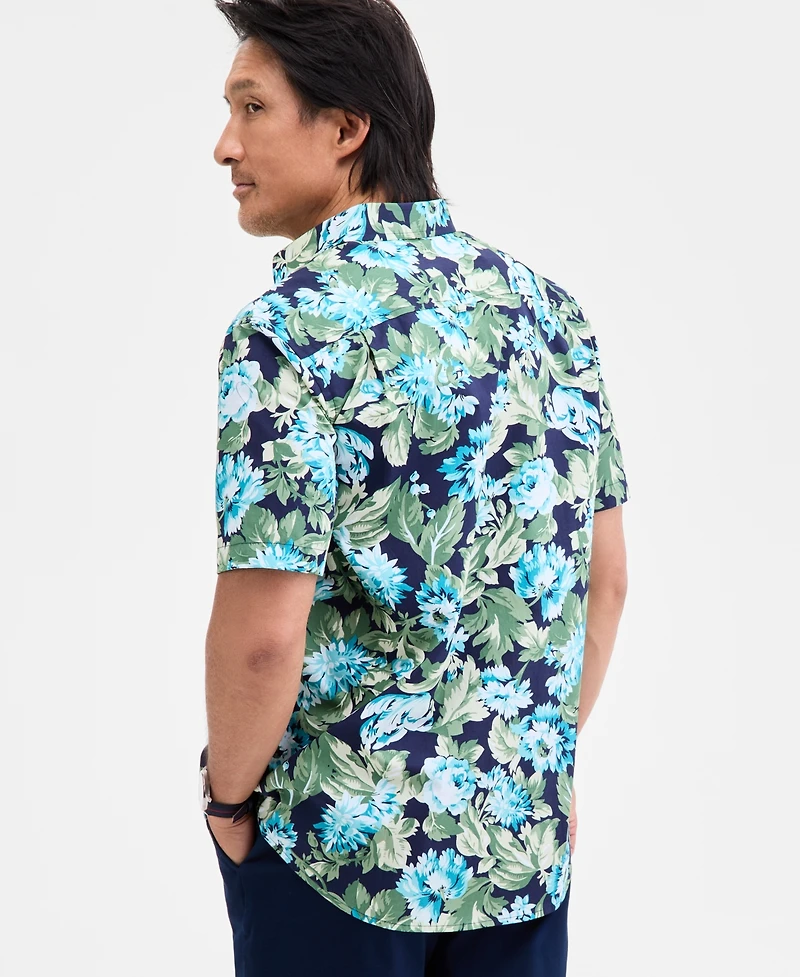 Club Room Men's Tapete Regular-Fit Stretch Floral Button-Down Poplin Shirt, Macy's Exclusive