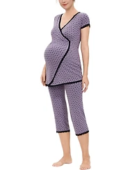 kimi + kai Maternity Luna Nursing 2-Piece Pajama Set