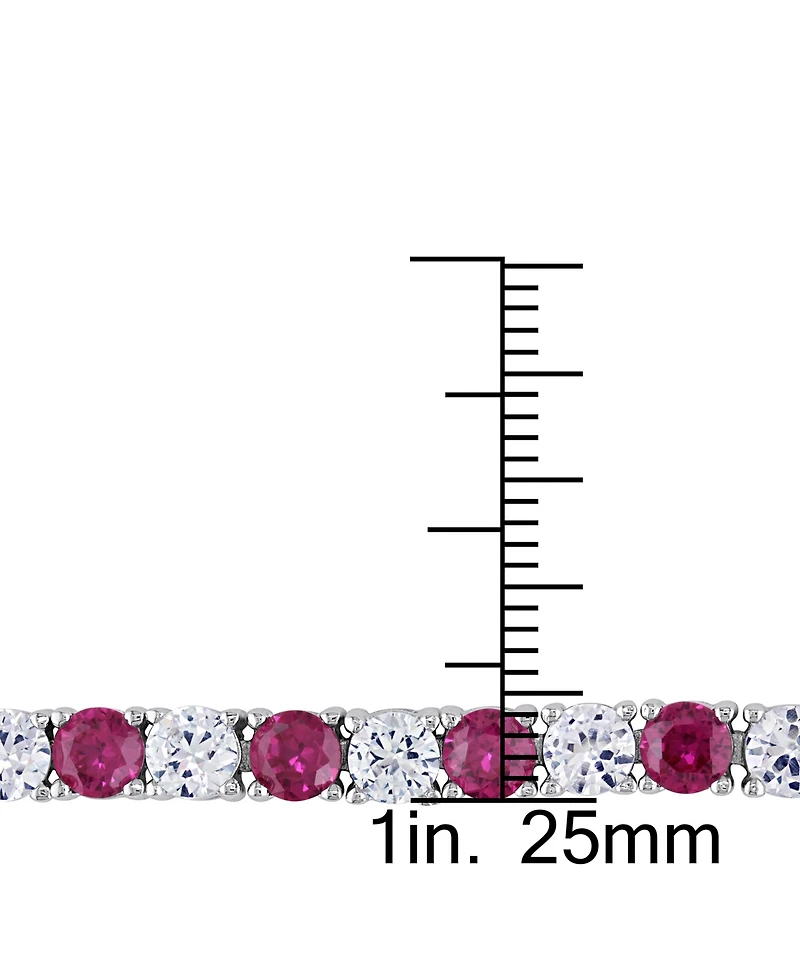 Lab Created Gemstone Flex Bracelet in Sterling Silver