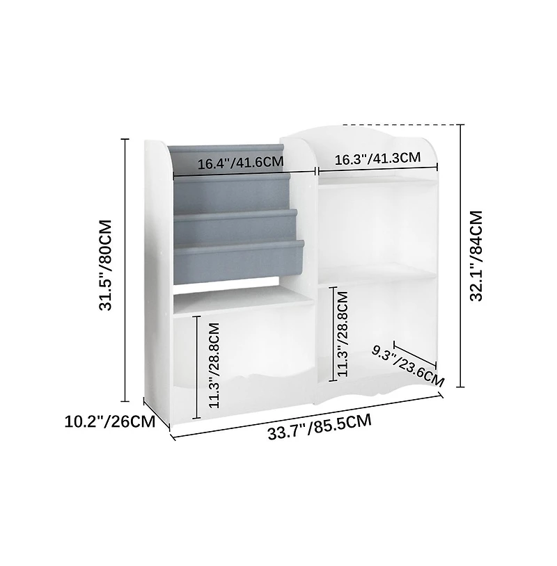 Cesicia Kids Bookshelf, Book and Magazine Rack, Book Organizer, toy Storage Cabinet Organizer