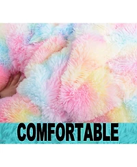 Cesicia Sorbet Dreams Rainbow Fur Kids Bean Bag Chair, Multicolor, Large (No Filler)