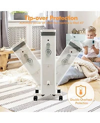 1500W Portable Oil-Filled Radiator Heater with 3 Heat Settings and Quiet Operation