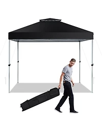 Gymax 2-Tier 10' x 10' Pop-up Canopy Tent Instant Gazebo Adjustable Carry Bag w/ Wheel