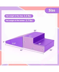 Akiudex 2-Piece Step and Slide Climber for Infants and Toddlers Baby Soft Play Set Foam Blocks