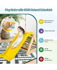 Akiudex 4 in 1 Triangle Climber Toy with Sliding Board and Climbing Net