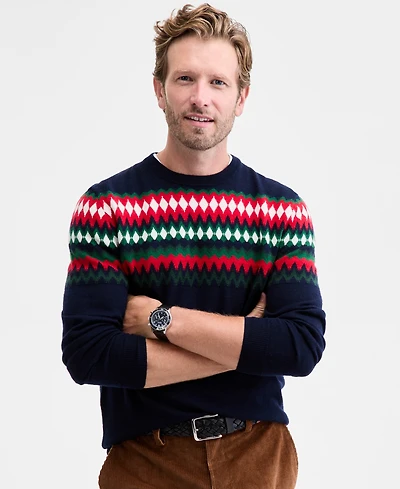Club Room Men's Fair Isle Crewneck Sweater, Macy's Exclusive