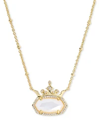 Kendra Scott Disney Elisa Princess Light Pink Iridescent Abalone Pendant Necklace 14K Gold Over Brass