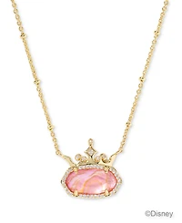 Kendra Scott Disney Elisa Princess Light Pink Iridescent Abalone Pendant Necklace 14K Gold Over Brass