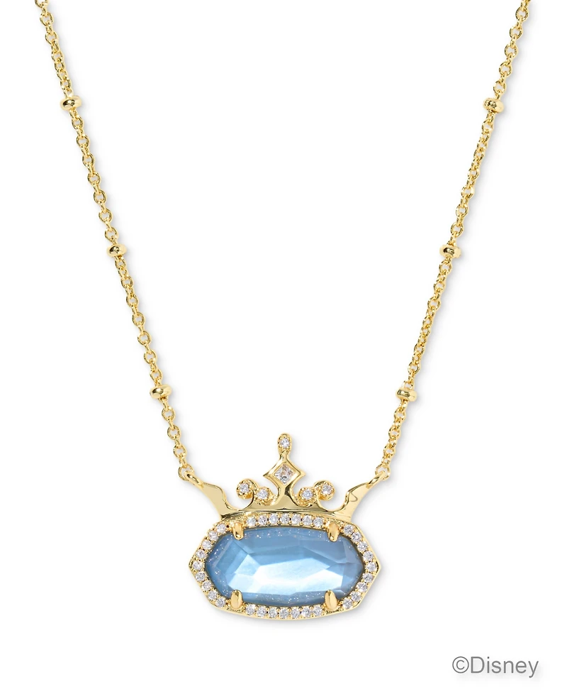 Kendra Scott Disney Elisa Princess Light Pink Iridescent Abalone Pendant Necklace 14K Gold Over Brass