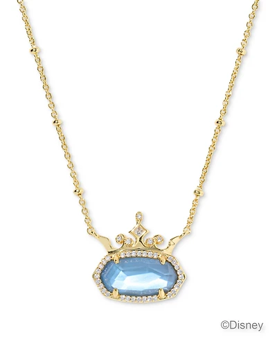 Kendra Scott Disney Elisa Princess Light Pink Iridescent Abalone Pendant Necklace 14K Gold Over Brass