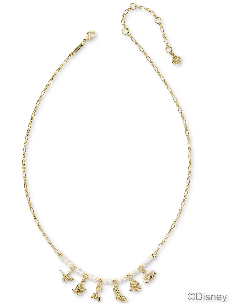 Kendra Scott Disney Princess White Mix Charm Strand Necklace 14K Gold Over Brass