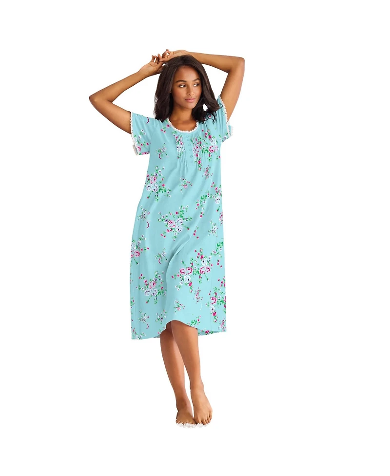 Only Necessities Plus Short Pintuck Knit Gown