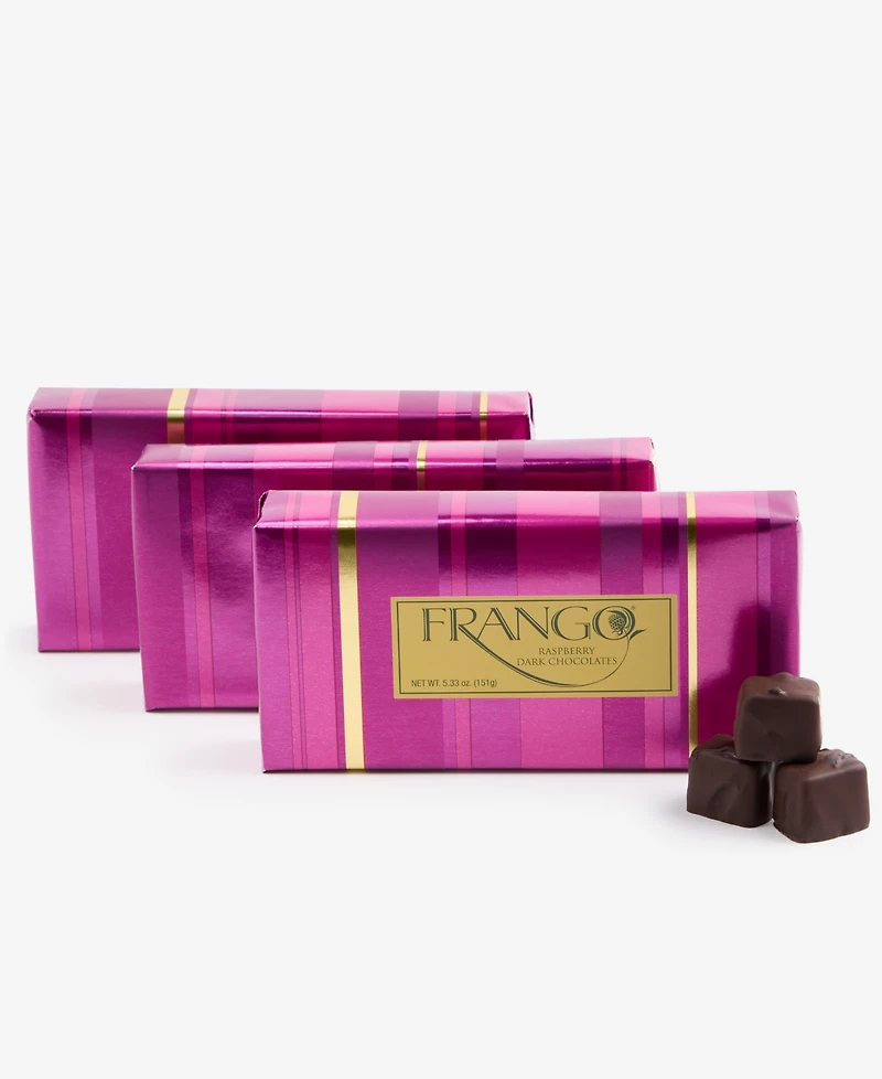 Frango Chocolates 3 Pack Holiday 1/3 Lb Wrapped Raspberry Dark Chocolates, Created for Macy's