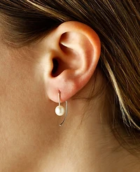Macy's Cultured Freshwater Pearl (6mm) Threader Semi-Circle Drop Earrings 14k Gold