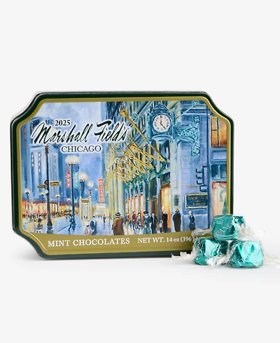 Frango Chocolates Marshall Field's Holiday Clock Tin Milk Mint Chocolates, 14 Oz