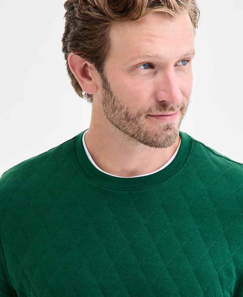 Club Room Men's Quilted Crewneck Sweatshirt, Macy's Exclusive