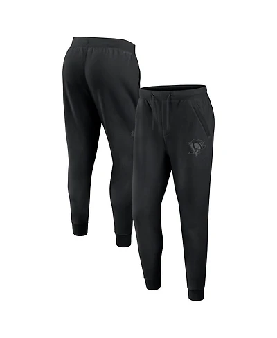 Fanatics Men's Black Pittsburgh Penguins Authentic Pro Road Fleece Sweatpants