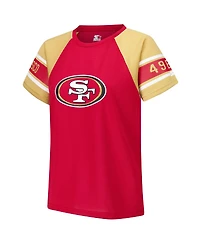 Starter Women's Red San Francisco 49ers 1st Rounder Color Block Raglan Top