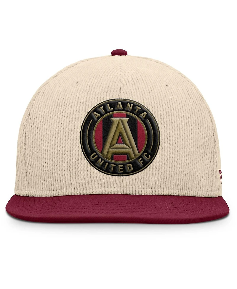 Fanatics Men's Cream Atlanta United Fc Tempo Corduroy Snapback Hat
