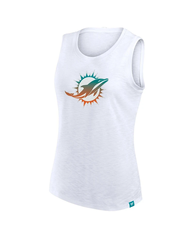 Fanatics Women's White Miami Dolphins Slub Tank Top