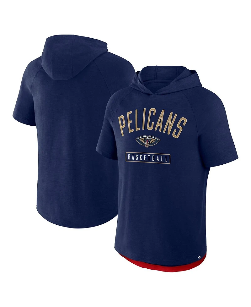 Fanatics Men's Navy New Orleans Pelicans Pass Legend Raglan Hoodie T-Shirt