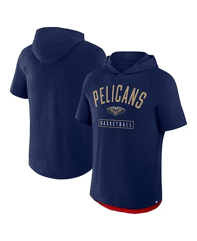 Fanatics Men's Navy New Orleans Pelicans Pass Legend Raglan Hoodie T-Shirt