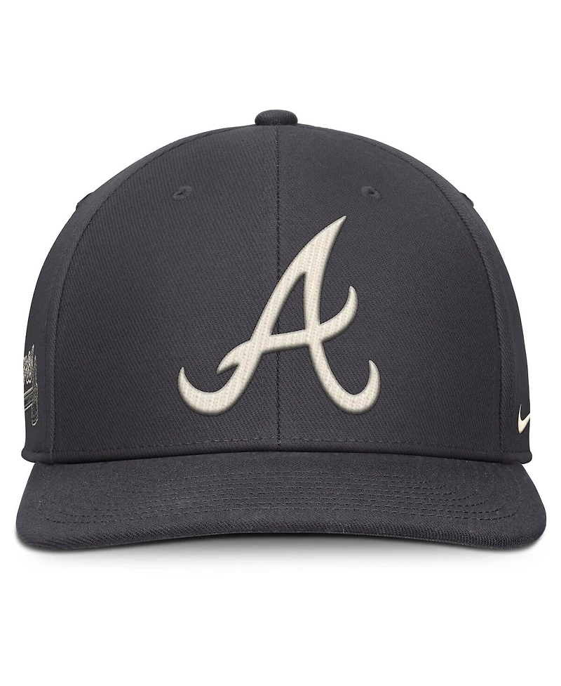 Nike Men's Anthracite Atlanta Braves Statement Pro Snapback Hat