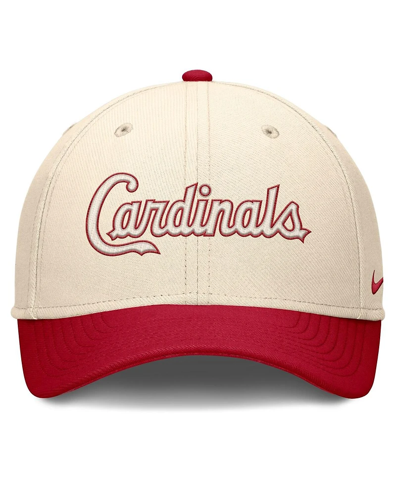 Nike Men's Natural/Red St. Louis Cardinals Statement Rise Performance Flex Hat