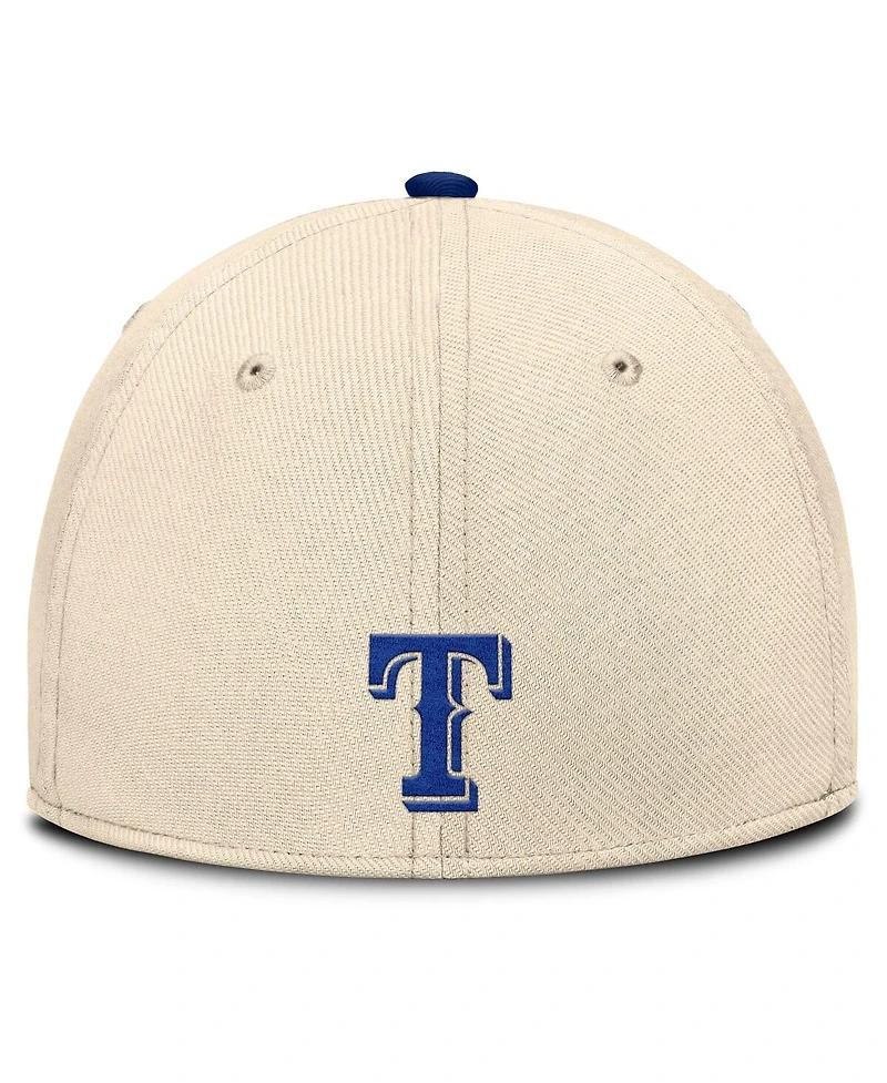 Nike Men's Natural/Royal Texas Rangers Statement Rise Performance Flex Hat