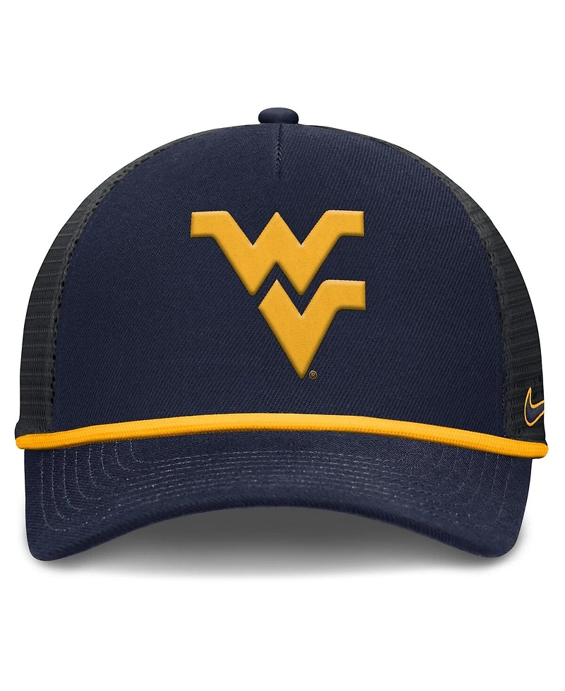 Nike Men's Navy West Virginia Mountaineers Rise Primetime Trucker Adjustable Hat