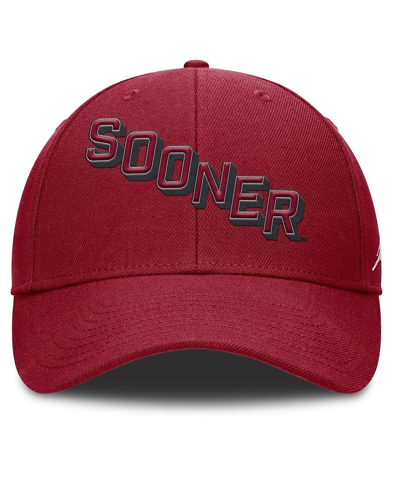 Jordan Men's Crimson Oklahoma Sooners Slanted Primetime Rise Performance Adjustable Hat