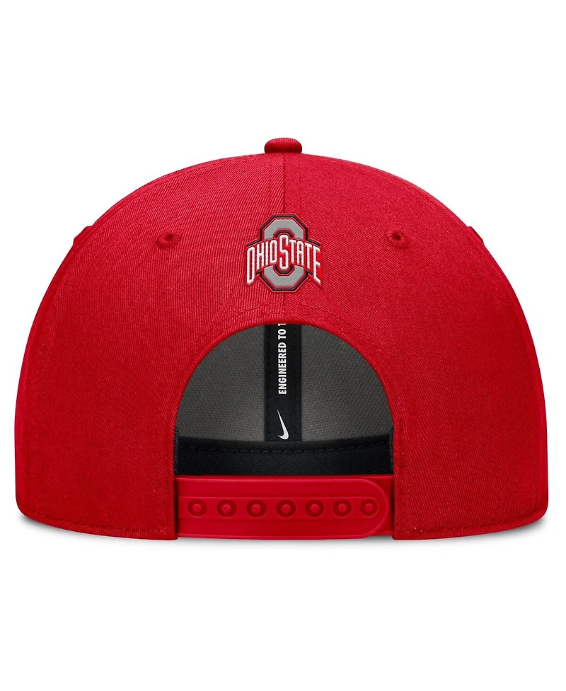 Nike Men's Scarlet Ohio State Buckeyes Slanted Primetime Rise Performance Adjustable Hat