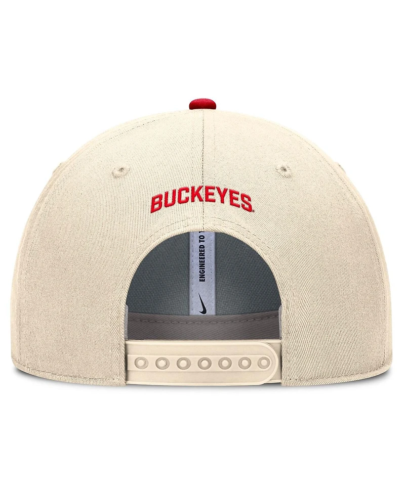 Nike Men's Natural Ohio State Buckeyes Rise Primetime Performance Trucker Adjustable Hat
