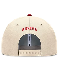 Nike Men's Natural Ohio State Buckeyes Rise Primetime Performance Trucker Adjustable Hat