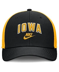 Nike Men's Black/Gold Iowa Hawkeyes Legacy Arch Rise Performance Trucker Adjustable Hat