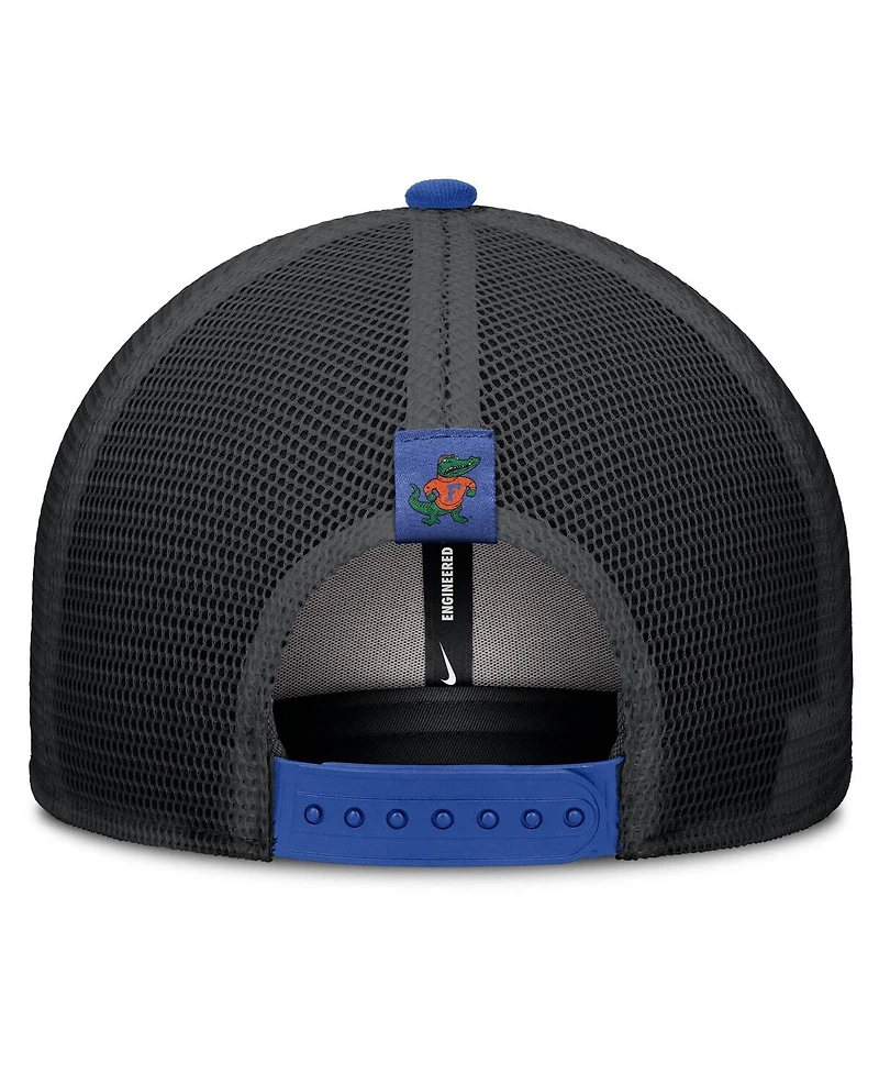 Nike Men's Royal/Black Florida Gators Legacy Arch Rise Performance Trucker Adjustable Hat