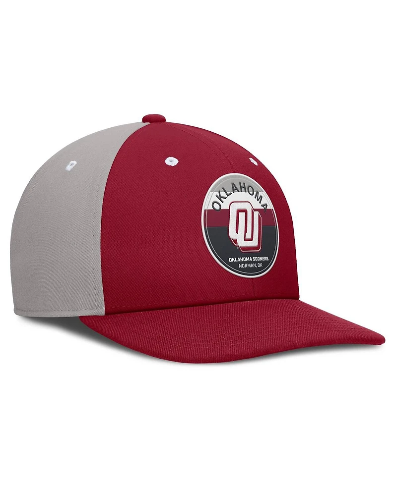 Nike Men's Crimson/Gray Oklahoma Sooners Prep Pro Performance Snapback Hat