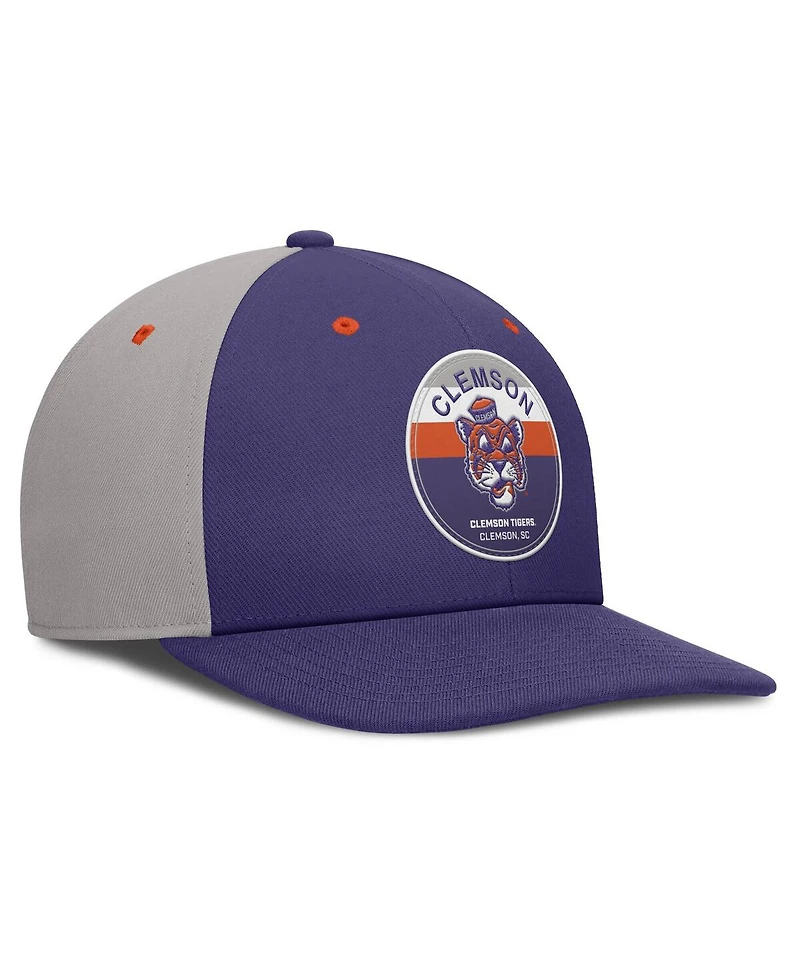 Nike Men's Purple/Gray Clemson Tigers Prep Pro Performance Snapback Hat